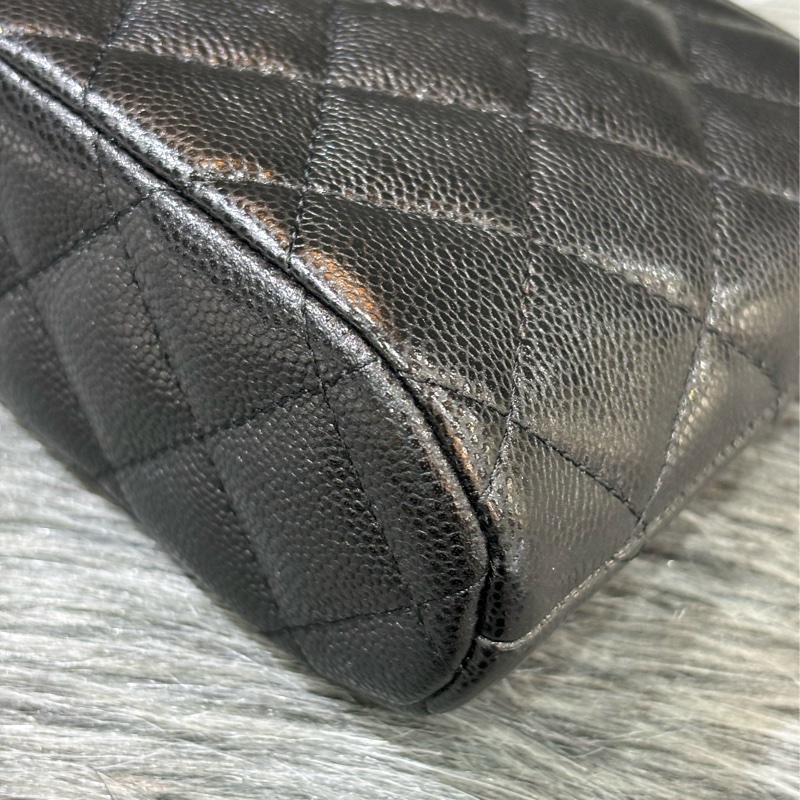 CHANEL AP4016 ALMA 黑色荔枝皮 金釦 金鍊 肩背包 斜背包 貝殼包 手機包-10