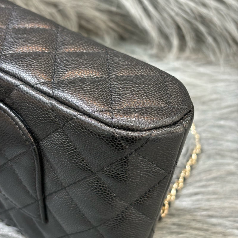 CHANEL AP4016 ALMA 黑色荔枝皮 金釦 金鍊 肩背包 斜背包 貝殼包 手機包-12
