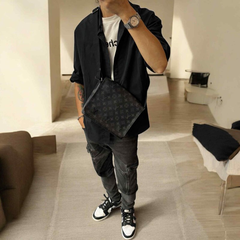 Louis Vuitton M46255 DISTRICT PM Eclipse斜背信差包(黑)-0