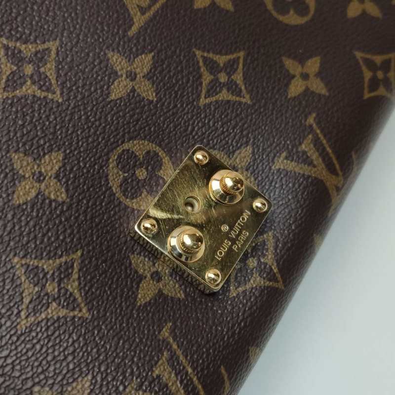 Louis Vuitton (LV) PALLAS 傳奇包 大號 牛皮植鞣革 老花拼皮 V型拼色 單肩包-8