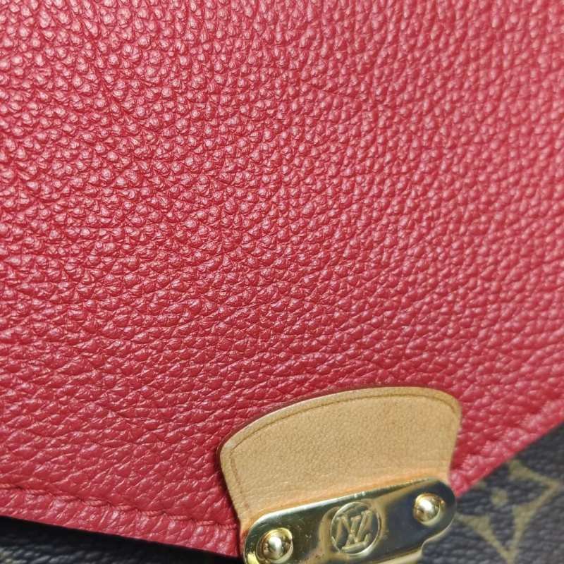 Louis Vuitton (LV) PALLAS 傳奇包 大號 牛皮植鞣革 老花拼皮 V型拼色 單肩包-9