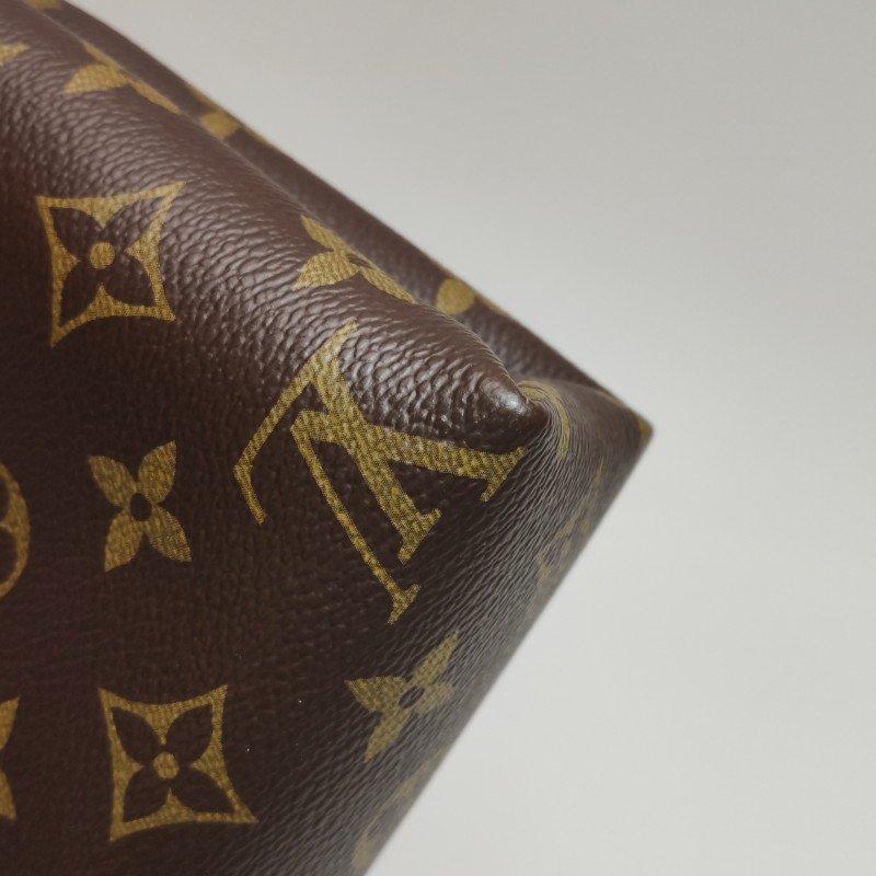 Louis Vuitton (LV) PALLAS 傳奇包 大號 牛皮植鞣革 老花拼皮 V型拼色 單肩包-10
