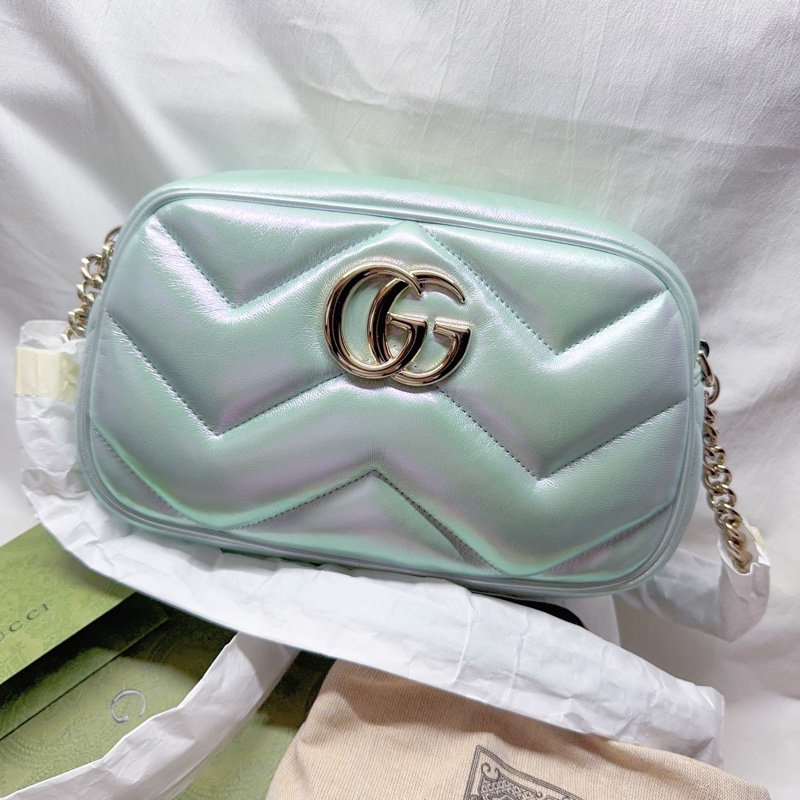 近全新Gucci珠光人魚姬馬夢相機包Marmont Gucci羊皮Gucci相機包Gucci馬夢Gucci包-6