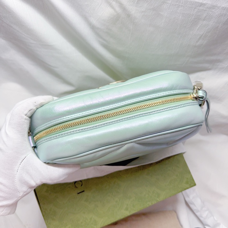 近全新Gucci珠光人魚姬馬夢相機包Marmont Gucci羊皮Gucci相機包Gucci馬夢Gucci包-14