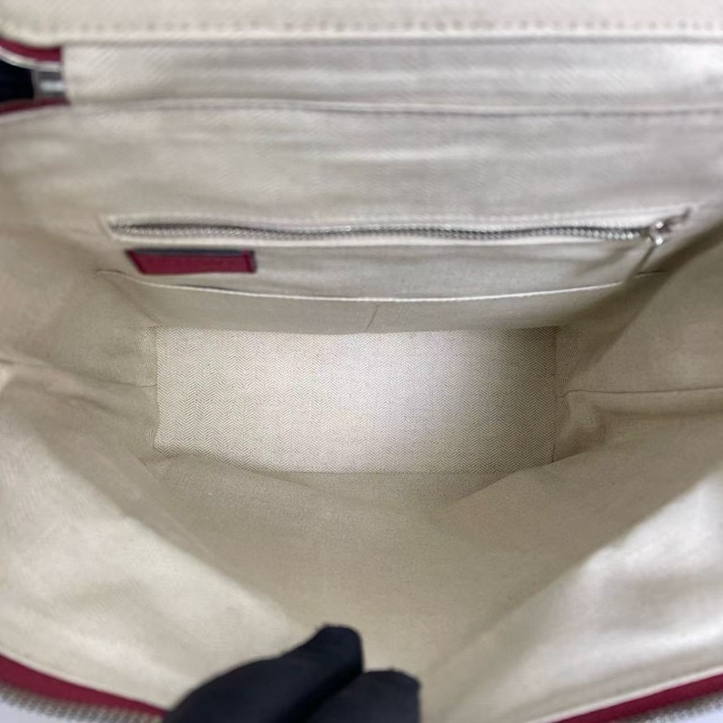Loewe羅意威Goya系列牛皮荔枝紋樹莓色後背包雙肩包-8