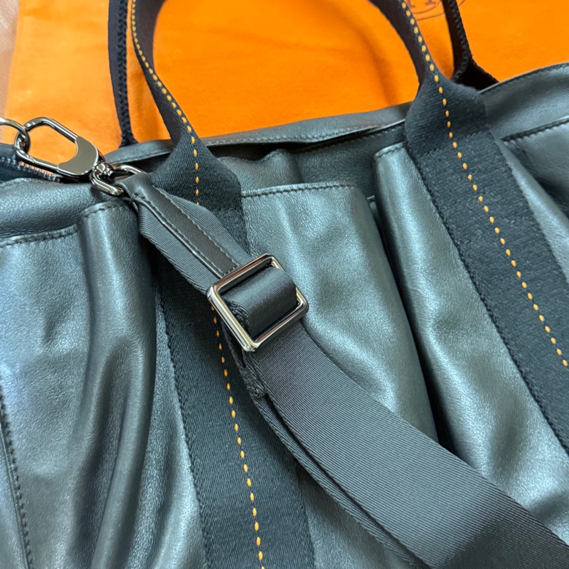 真品Hermès Caravan Horizontal MM 大款 愛馬仕小牛皮托特包 手提包 公事包 旅行包 咖啡包-7
