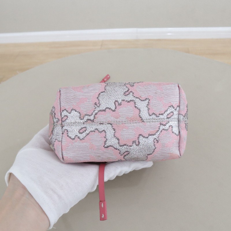 Prada 秀款粉色福袋圓環包手提包-3