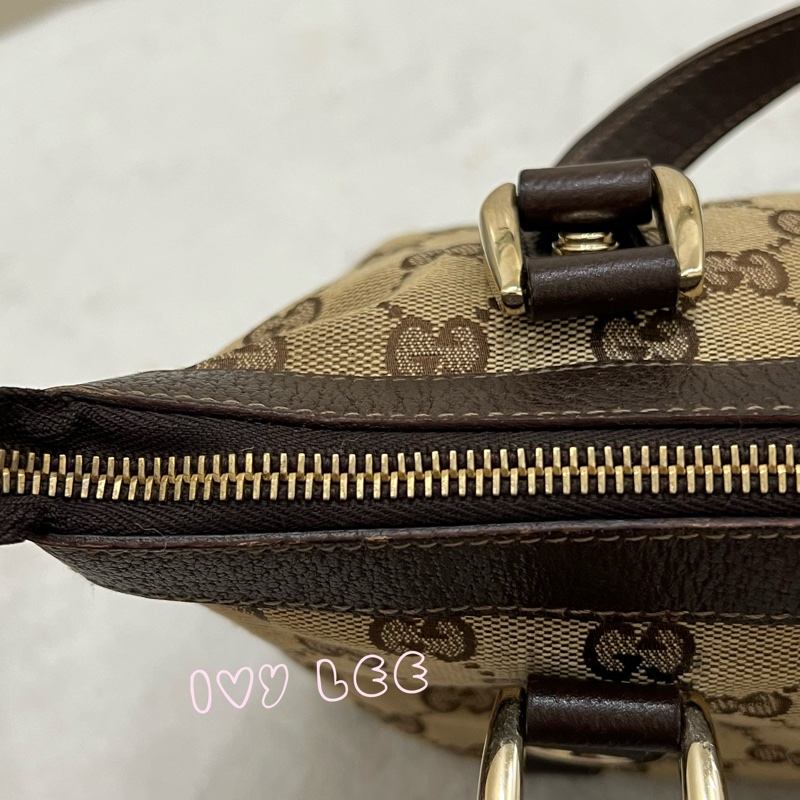 GUCCI 141471 GG 帆布托特包 小 手提包 肩背包 咖啡 正品 二手精品-3