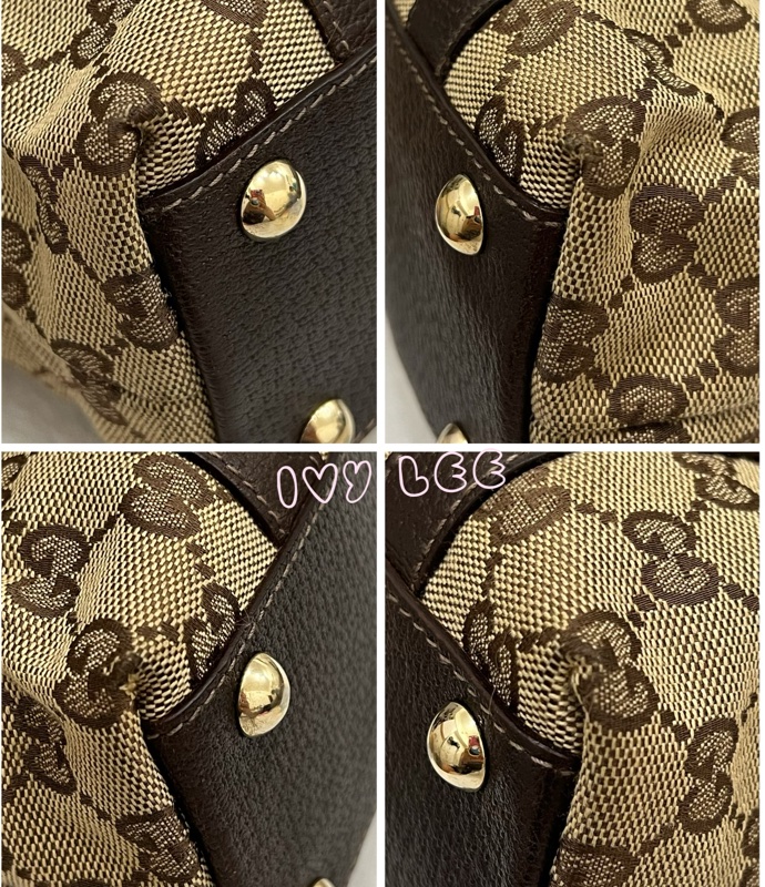 GUCCI 141471 GG 帆布托特包 小 手提包 肩背包 咖啡 正品 二手精品-14