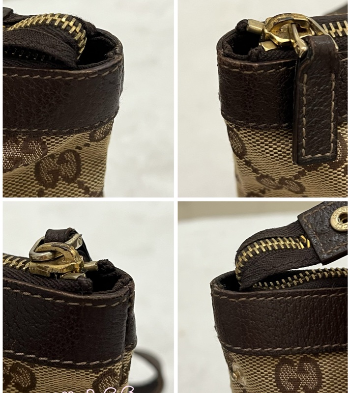 GUCCI 141471 GG 帆布托特包 小 手提包 肩背包 咖啡 正品 二手精品-15