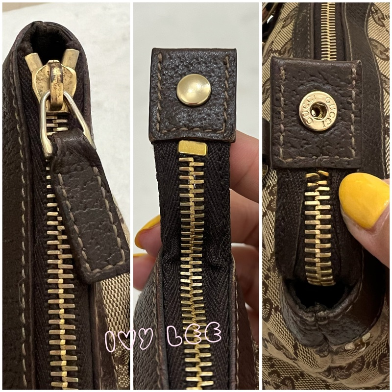 GUCCI 141471 GG 帆布托特包 小 手提包 肩背包 咖啡 正品 二手精品-16