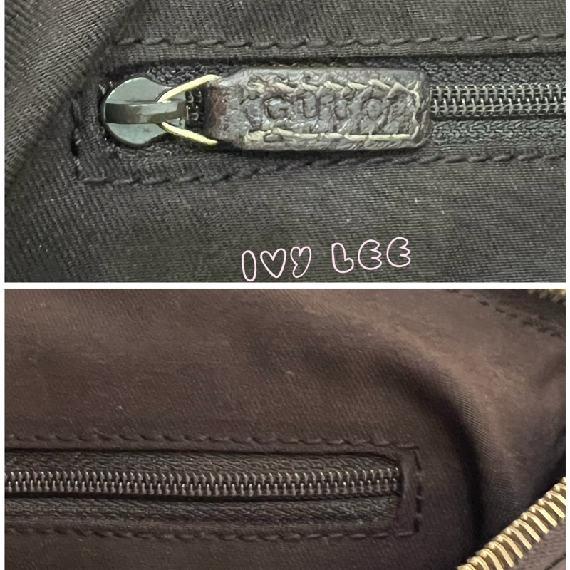 GUCCI 141471 GG 帆布托特包 小 手提包 肩背包 咖啡 正品 二手精品-23