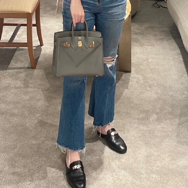 愛馬仕 Hermès Birkin 25 Togo 0L Gris Meyer 積雨雲灰金釦 柏金包-1