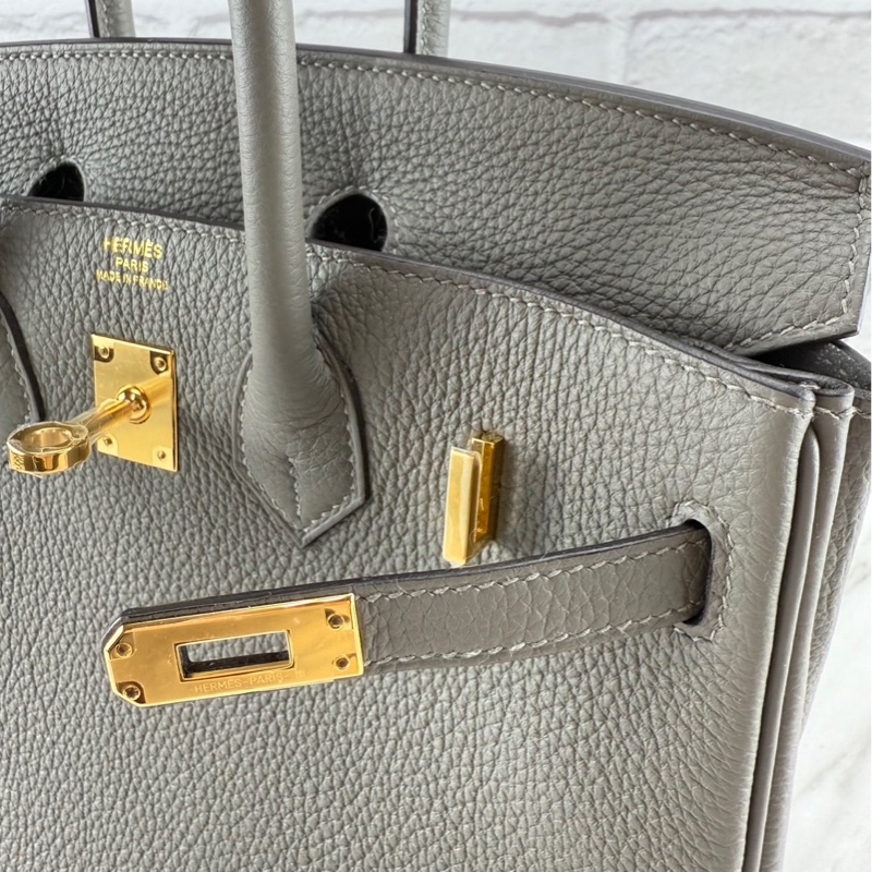 愛馬仕 Hermès Birkin 25 Togo 0L Gris Meyer 積雨雲灰金釦 柏金包-7
