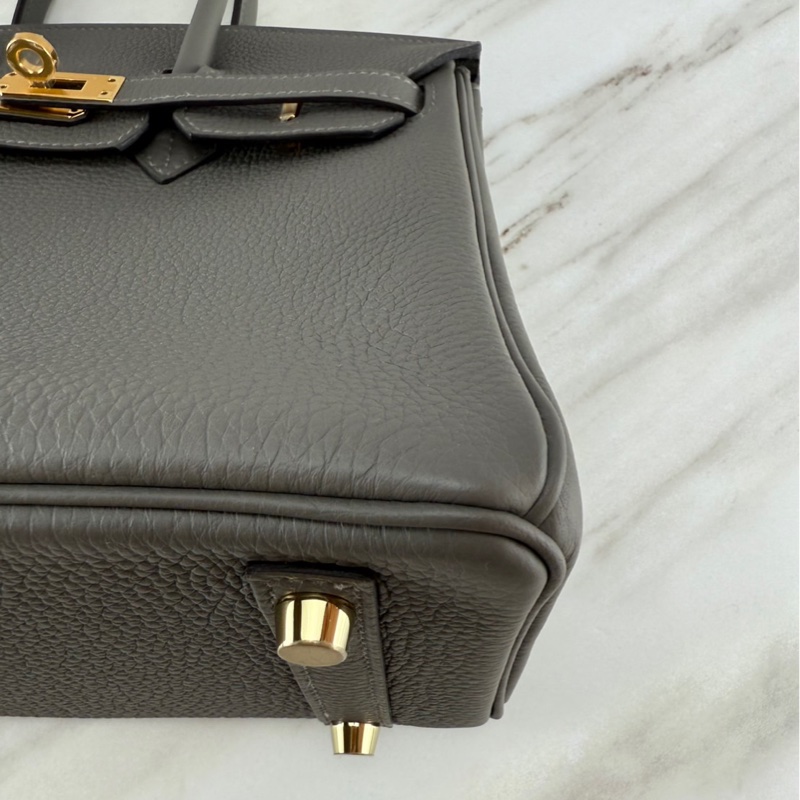 愛馬仕 Hermès Birkin 25 Togo 0L Gris Meyer 積雨雲灰金釦 柏金包-10