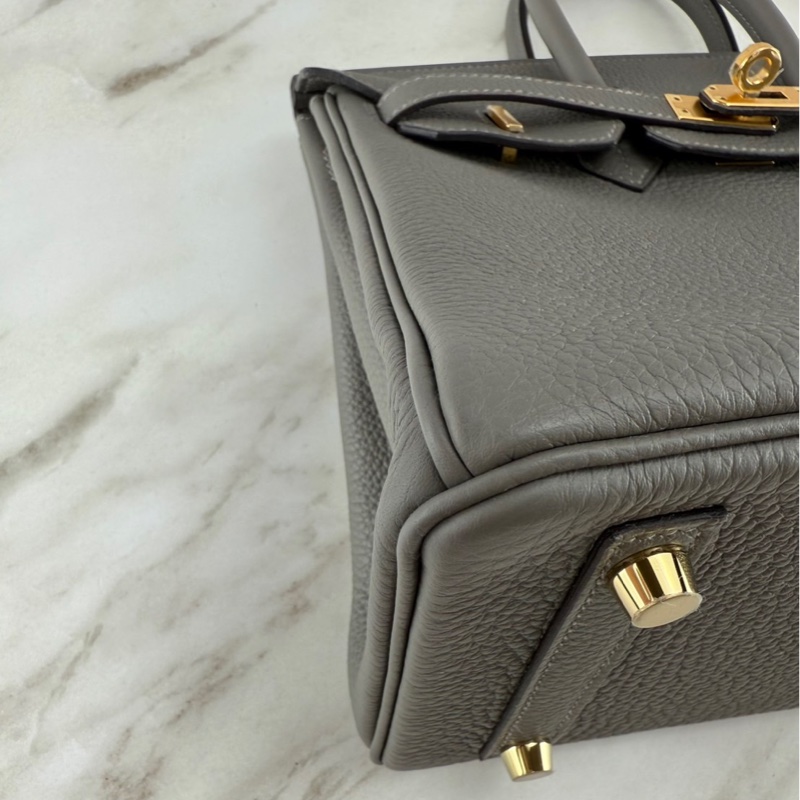 愛馬仕 Hermès Birkin 25 Togo 0L Gris Meyer 積雨雲灰金釦 柏金包-11