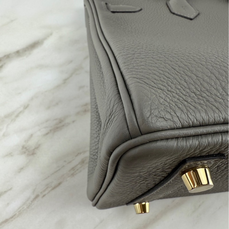 愛馬仕 Hermès Birkin 25 Togo 0L Gris Meyer 積雨雲灰金釦 柏金包-13