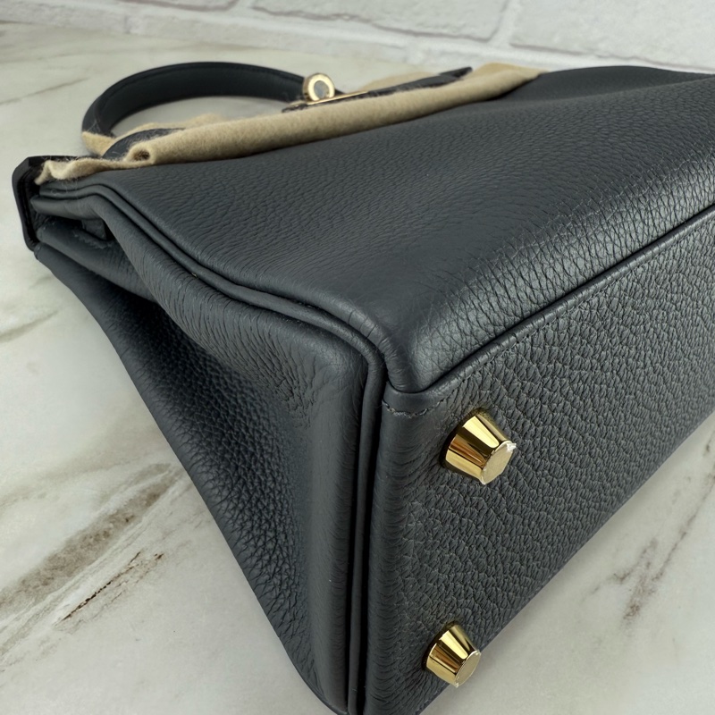 愛馬仕 Hermès Kelly25 Togo  HO 霧霾灰 金釦 凱莉包-10