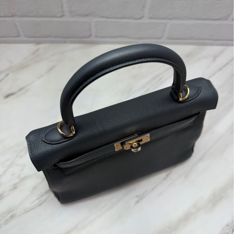 愛馬仕 Hermès Kelly25 Togo  HO 霧霾灰 金釦 凱莉包-20