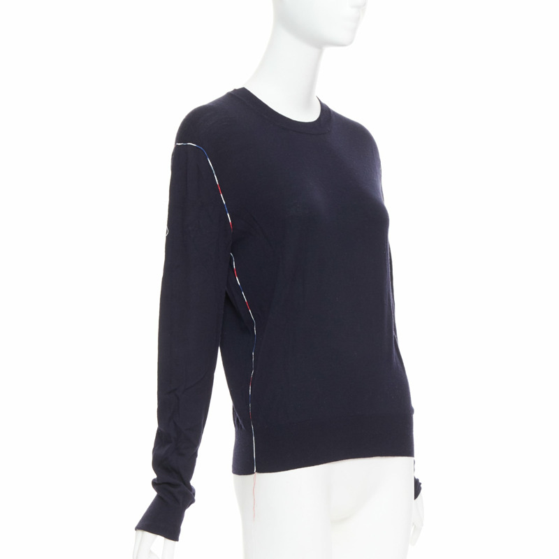 OLD CELINE Phoebe Philo navy multicolor yarns anagram logo sweater-0