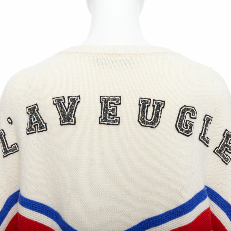 GUCCI Alessandro 2016 Runway 100% wool crystal panther intarsia puff sweater-6