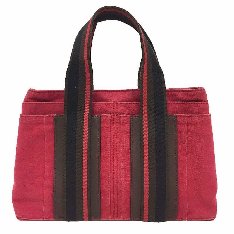 Hermes Hermès SAC TROCA MM HORIZONTAL 紅色帆布男女款托特包-0