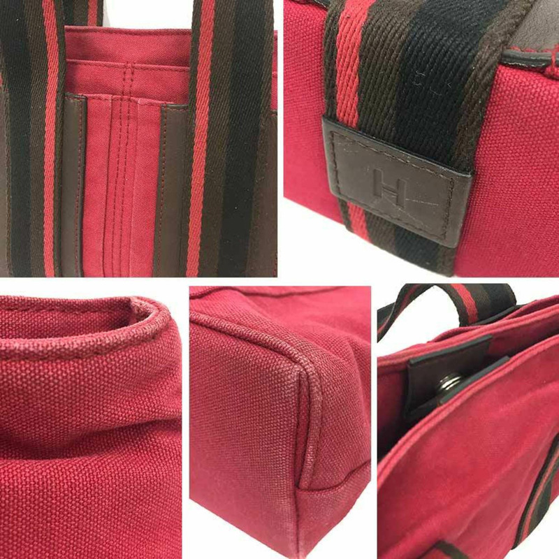 Hermes Hermès SAC TROCA MM HORIZONTAL 紅色帆布男女款托特包-2