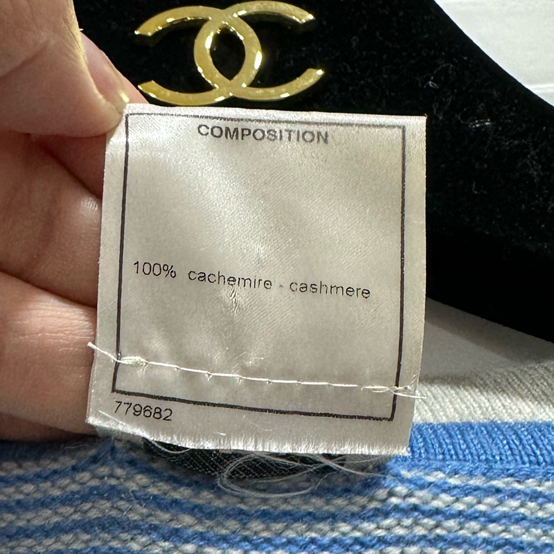 CHANEL 香奈兒 藍色 條紋 長袖 圓領 針織外套 針織毛衣 針織衫 小外套 罩衫-14