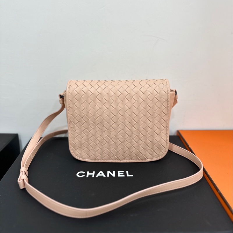 BOTTEGA VENETA BV 編織 粉 小馬鞍 斜背包 肩背包 側背包 手提包-1