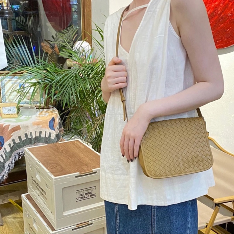BOTTEGA VENETA BV 編織 粉 小馬鞍 斜背包 肩背包 側背包 手提包-3