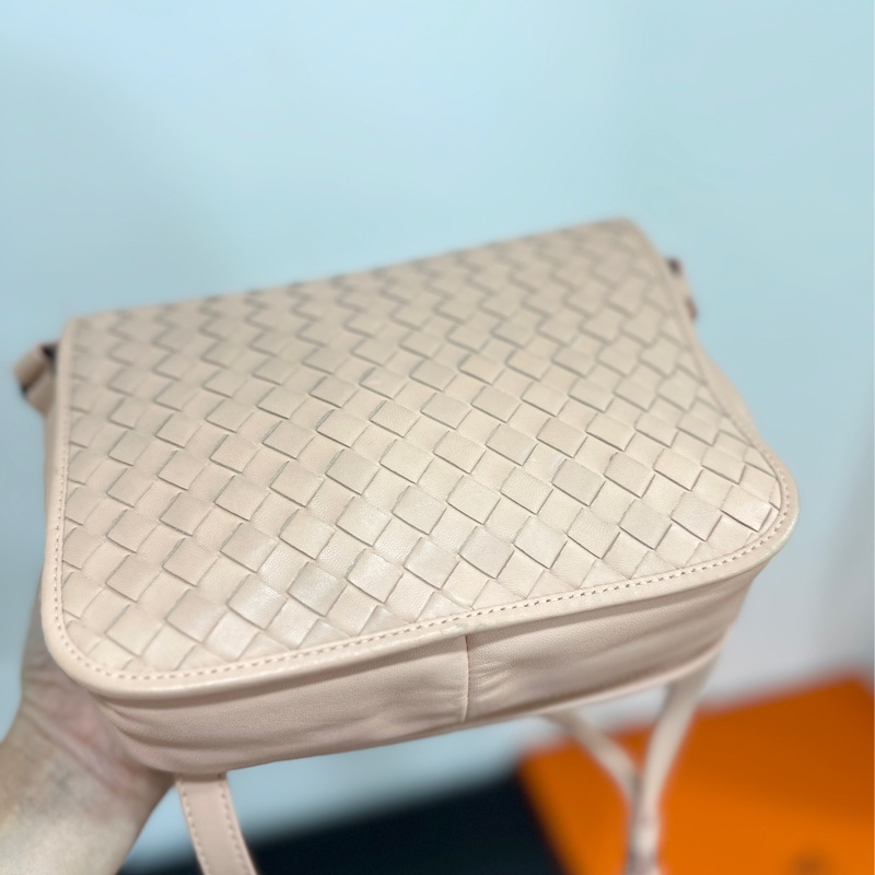 BOTTEGA VENETA BV 編織 粉 小馬鞍 斜背包 肩背包 側背包 手提包-9
