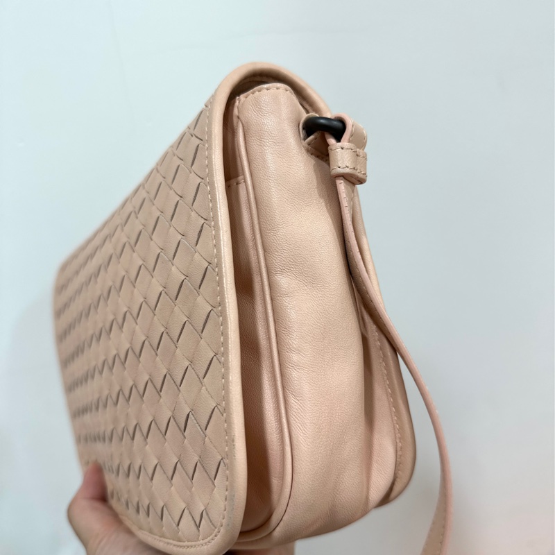 BOTTEGA VENETA BV 編織 粉 小馬鞍 斜背包 肩背包 側背包 手提包-15