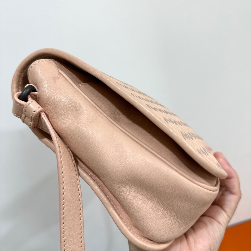 BOTTEGA VENETA BV 編織 粉 小馬鞍 斜背包 肩背包 側背包 手提包-18