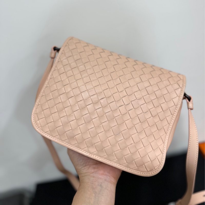 BOTTEGA VENETA BV 編織 粉 小馬鞍 斜背包 肩背包 側背包 手提包-19