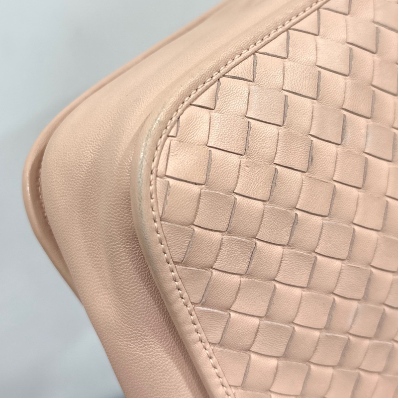 BOTTEGA VENETA BV 編織 粉 小馬鞍 斜背包 肩背包 側背包 手提包-29