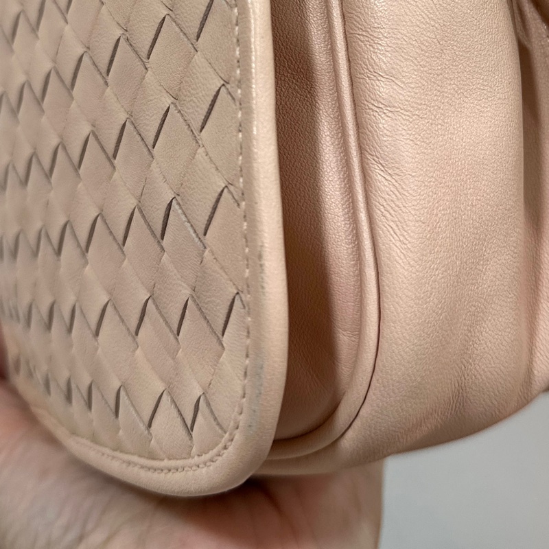 BOTTEGA VENETA BV 編織 粉 小馬鞍 斜背包 肩背包 側背包 手提包-30