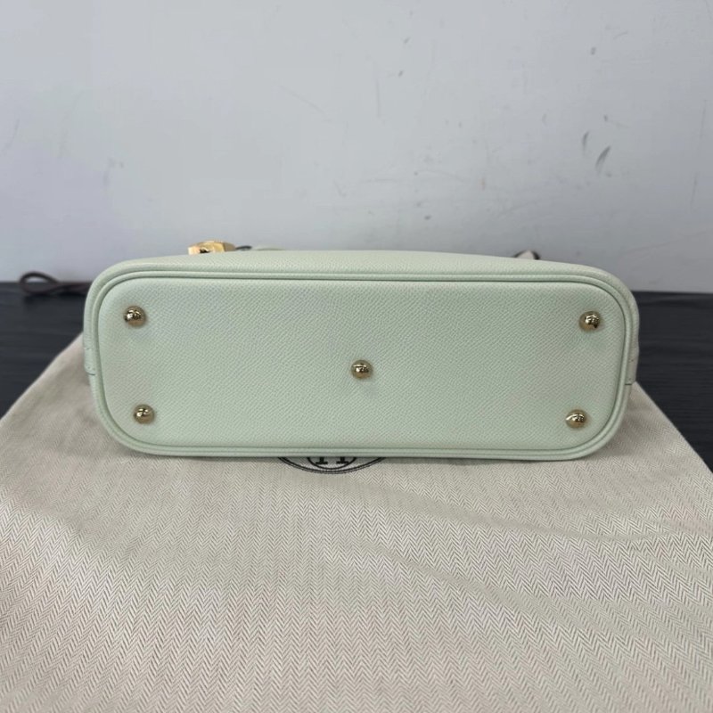 HERMES 保齡球27氣泡綠金扣手提肩背包 27*19*8 99新配件塵袋購證-3