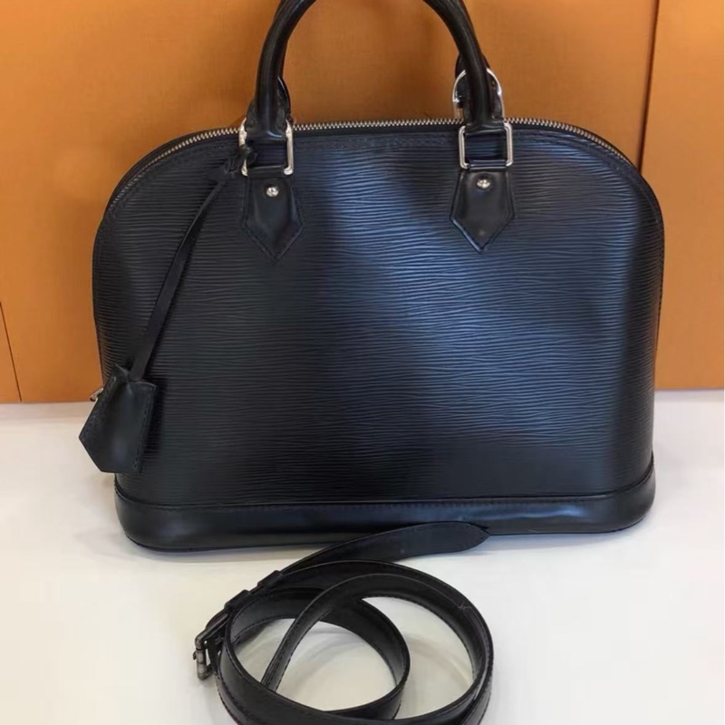 LV 藍銀水波紋Alma中號手提肩背斜背貝殼包 31*24*13.5 98新配件塵袋-0