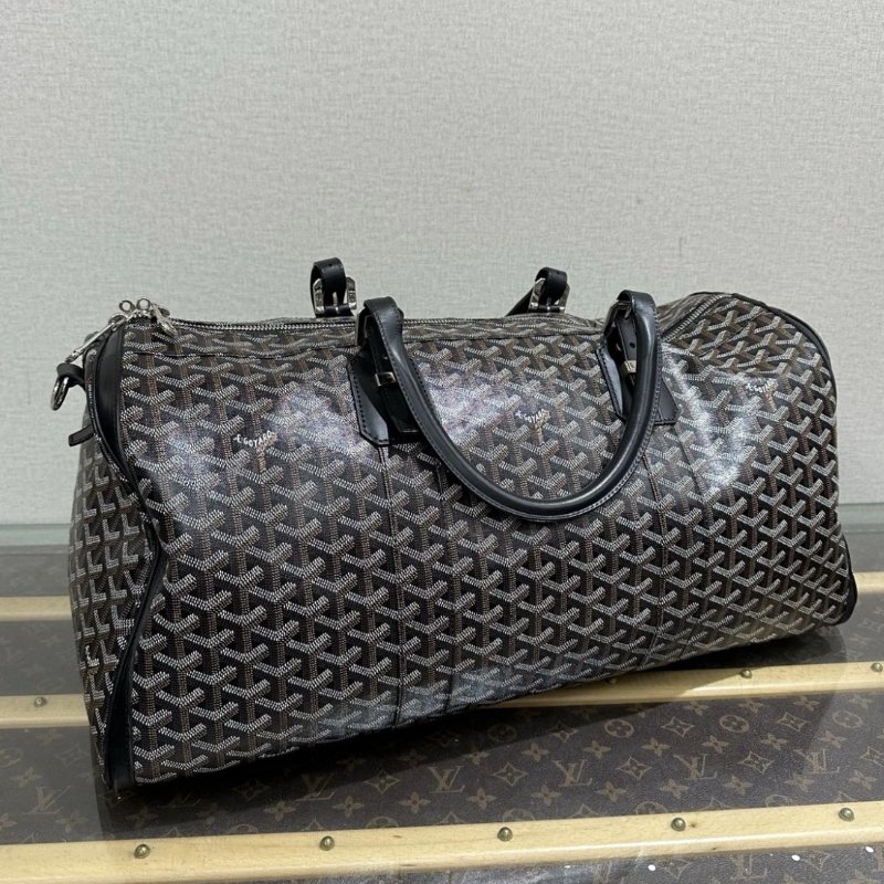 GOYARD Boston老花手提斜背旅行袋 52*25*25 99新配件塵袋鑰匙鎖-1