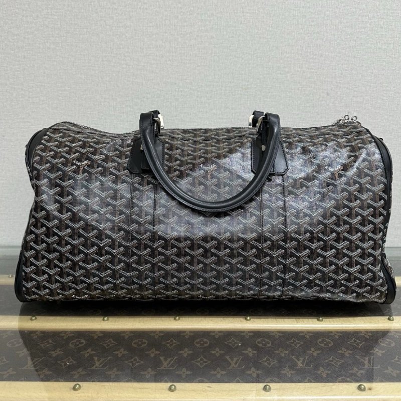 GOYARD Boston老花手提斜背旅行袋 52*25*25 99新配件塵袋鑰匙鎖-5
