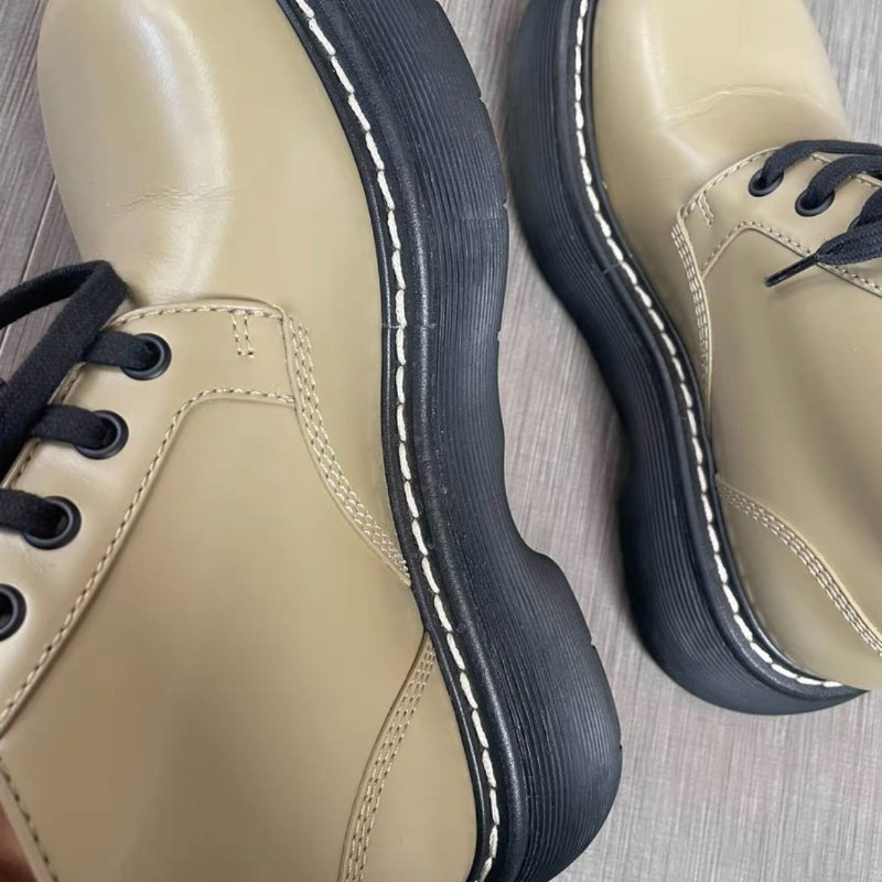 bottega veneta 綠色厚底大頭鞋短靴 35號， 配件有防塵袋 僅穿一兩次 九成新-4