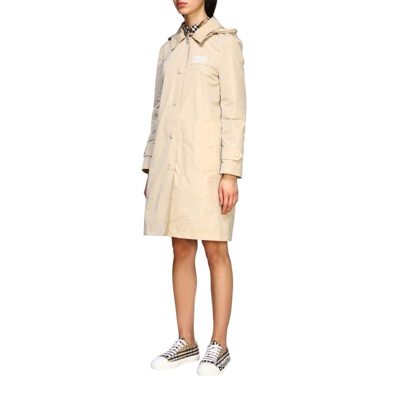 BURBERRY英國黑標卡其色塔夫塔綢風衣-0