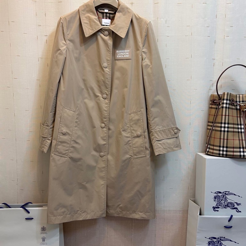 BURBERRY英國黑標卡其色塔夫塔綢風衣-2
