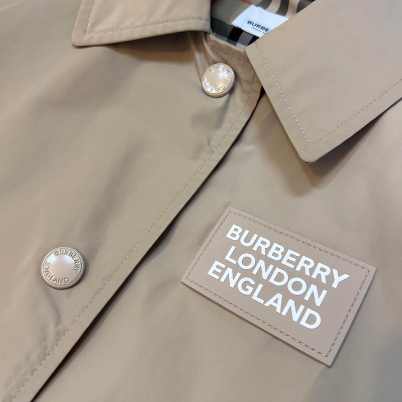 BURBERRY英國黑標卡其色塔夫塔綢風衣-7