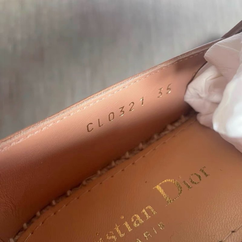 Dior 奶茶色全皮 漁夫鞋 35號，全新配件有鞋盒-4