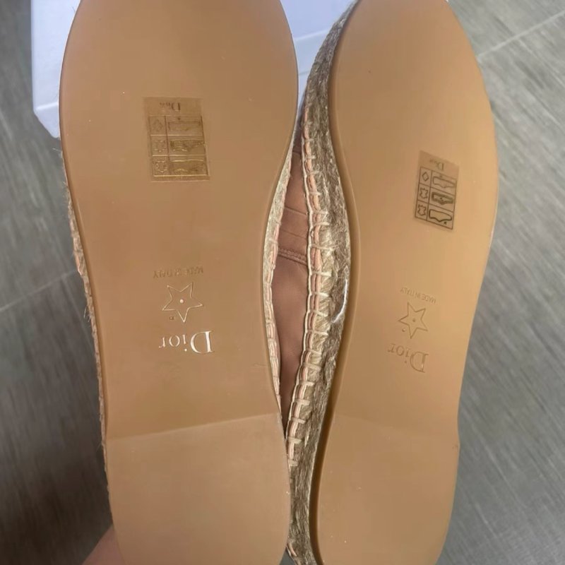 Dior 奶茶色全皮 漁夫鞋 35號，全新配件有鞋盒-6
