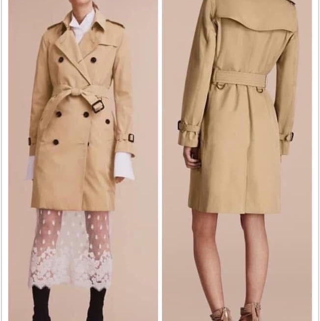 BURBERRY英國黑標肯辛頓蜜色風衣-4