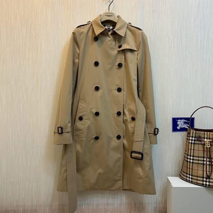 BURBERRY英國黑標肯辛頓蜜色風衣-6