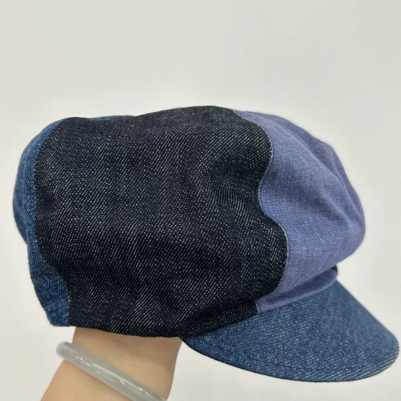Dior 牛仔拚色報童帽 56cm 很新-0