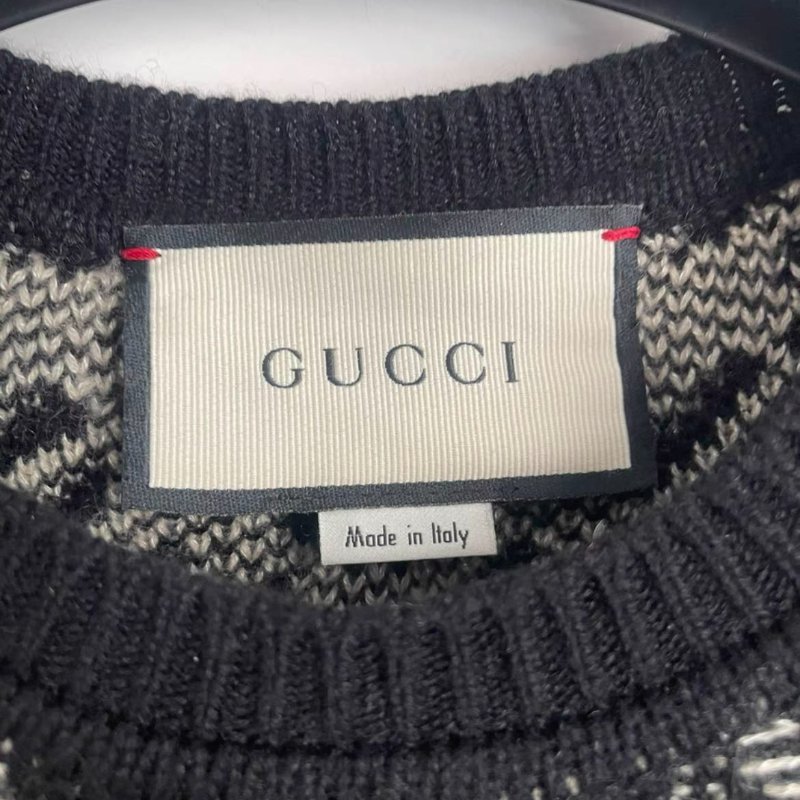 Gucci 千鳥格 羊絨針織短袖 全新僅試穿， S號，胸圍92，衣長59，原價四萬五-1